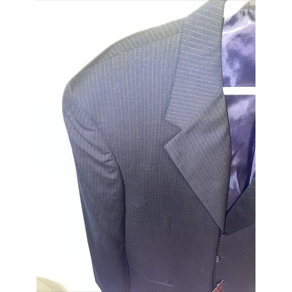 Albert Nippon Men’s Dress Blazer Size 46R Black Pinstripe Wool/Cashmere Blend